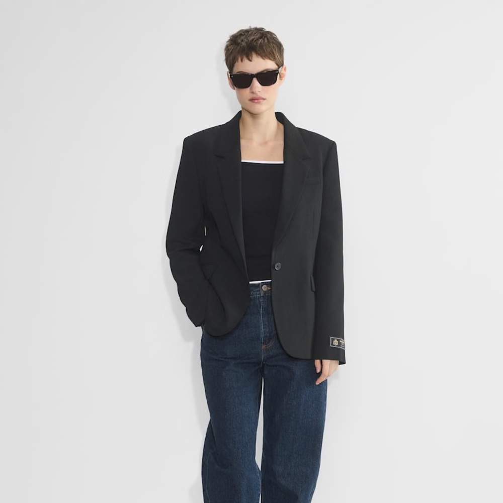 Aritzia HomeStretch Rib Squareneck Longsleeve Top in Black - Picture 5 of 11